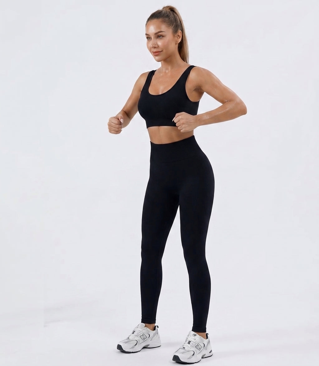 Serenity Ribbed Seamless Set – Sports Bra & Legging
