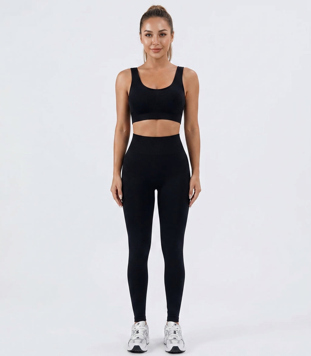 Serenity Ribbed Seamless Set – Sports Bra & Legging