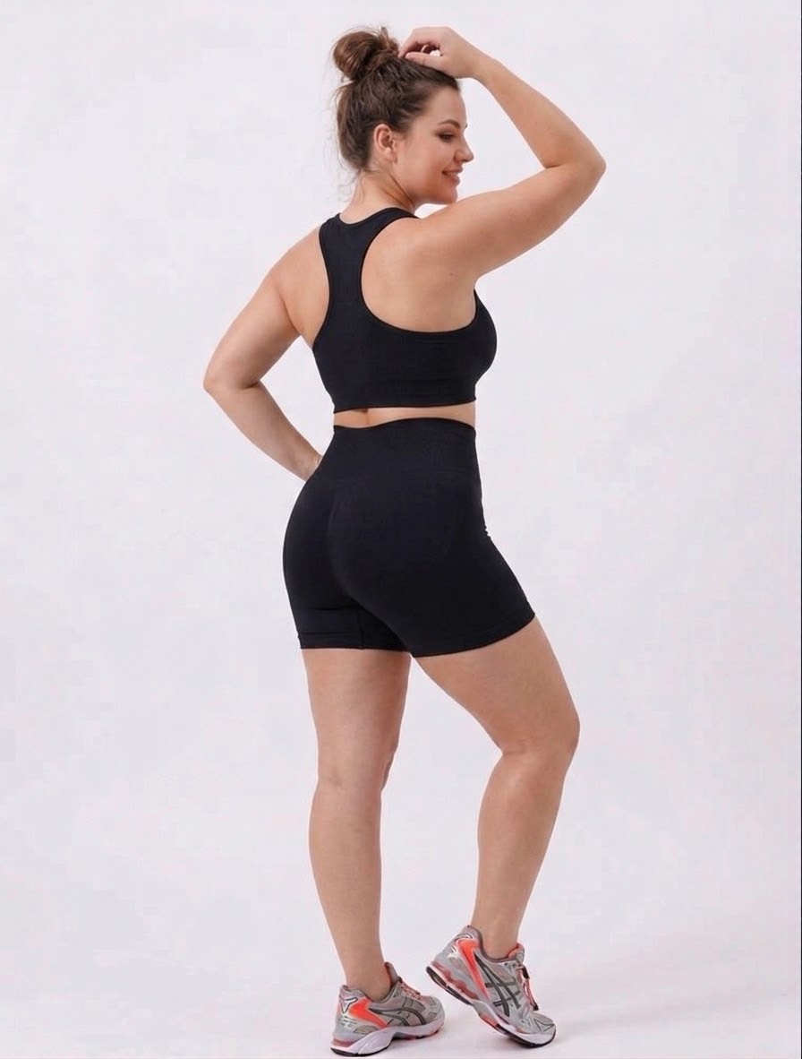 Vitality Seamless 2-Piece Set - Cropped Top &amp; High-Waist Shorts